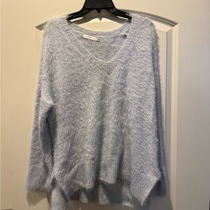 Lush Soft Sky Blue V-Neck Sweater